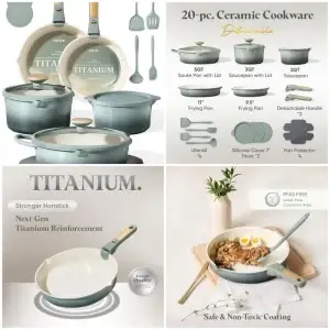 20Pcs Titanium Cookware Set