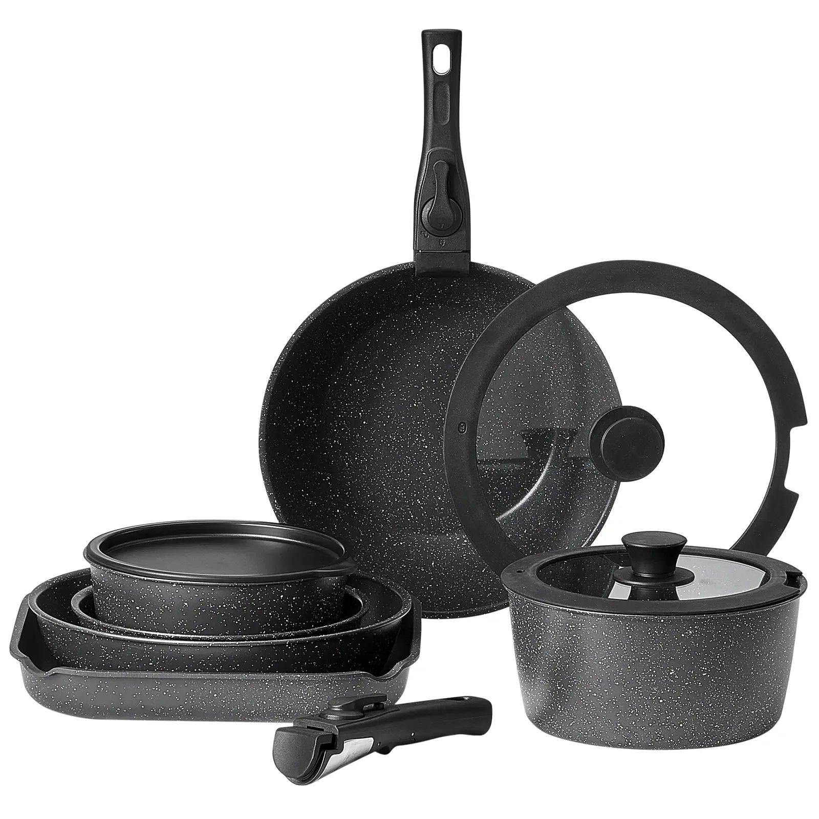 17 Pcs Nonstick Granite Pots and Pans